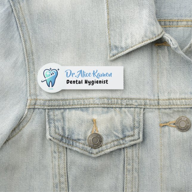 Porte-nom Hygiéniste dentaire | Smile Tooth (En situation)