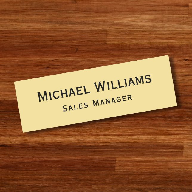 Porte-nom ID entreprise de l'employé d'Or moderne (Modern Gold Employee Business Corporate Office ID Name Tag)