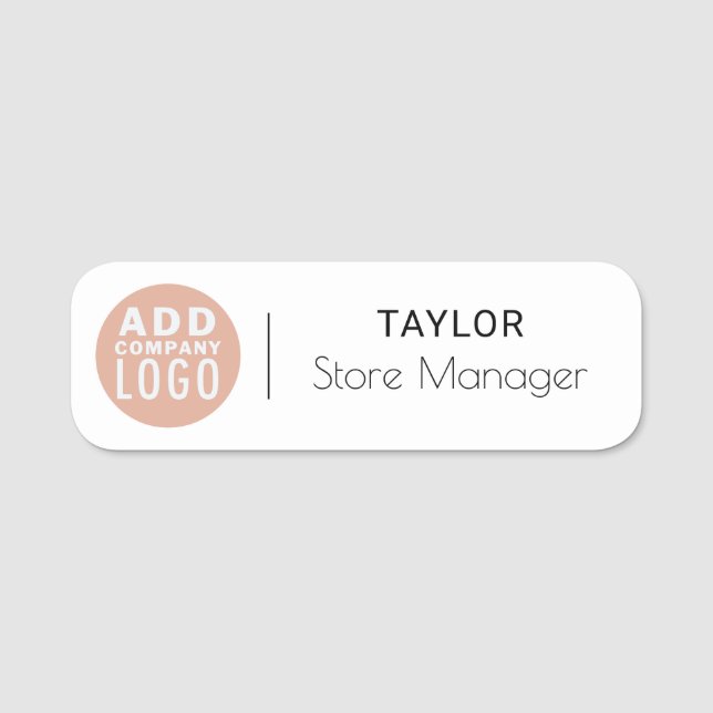 Porte-nom ID magnétique de l'employé du logo personnalisé (Devant)