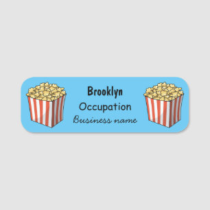 Porte-nom Illustration de dessin animé Popcorn