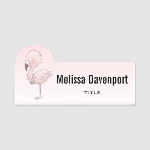 Porte-nom Illustration de Flamant rose rose mou