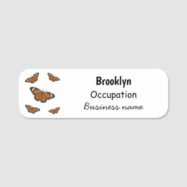 Porte-nom Illustration de papillon monarque (Devant)