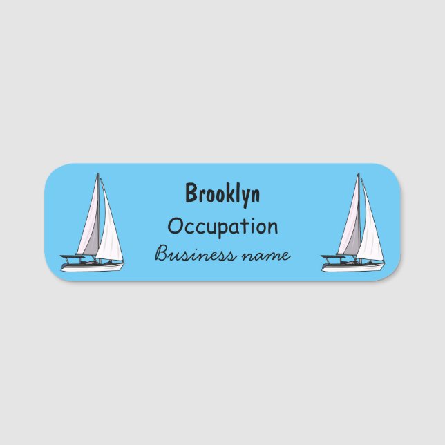 Porte-nom Illustration de voilier (Devant)