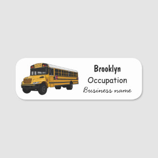 Porte-nom Illustration d'un autobus scolaire