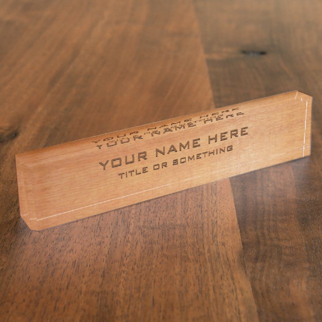 Porte-nom Impression de bois (Taille)