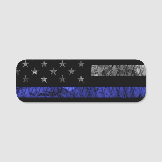 Porte-nom Indicateur de la ligne bleue mince de la police (Devant)