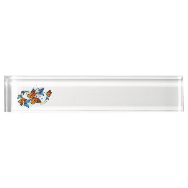 Porte-nom Infinité de papillons monarques (Devant)