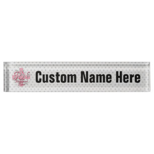 Porte-nom Infirmier autorisé de RN, remous roses de croix