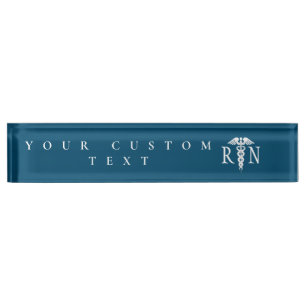 Porte-nom Infirmière inscrite RN Caduceus Médicale Blue Mo