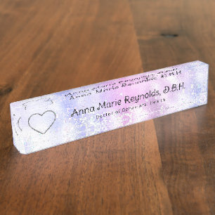 Porte-nom Iridescente Parties scintillant Heart Professional