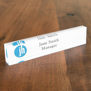 Porte-nom Jackson Hewitt Blue Editable