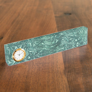 Porte-nom Jade texturé et teintes vert cyanique