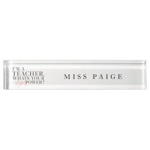 PORTE-NOM JE SUIS ENSEIGNANT, QUEL EST TON SUPER POUVOIR ?