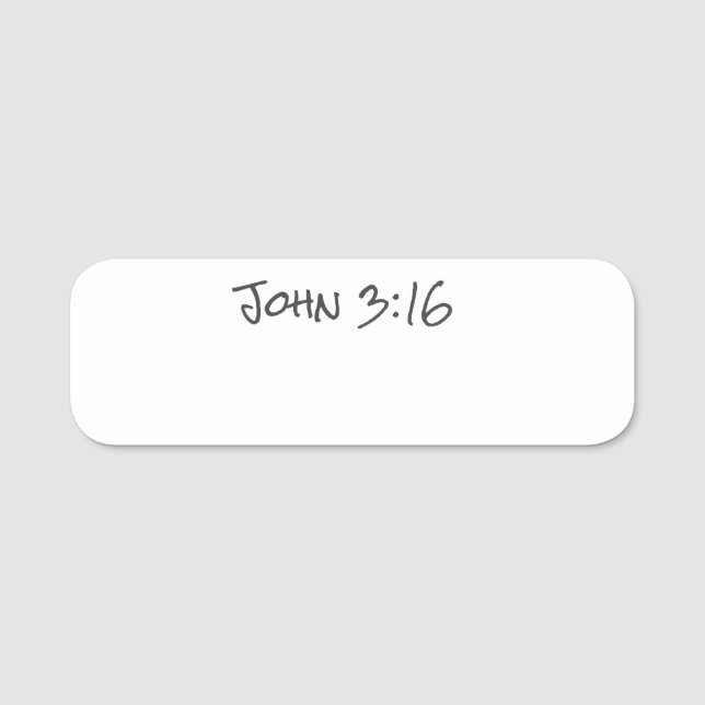 Porte-nom Jean 3:16 La foi chrétienne Bible Verse réutilisab (Devant)