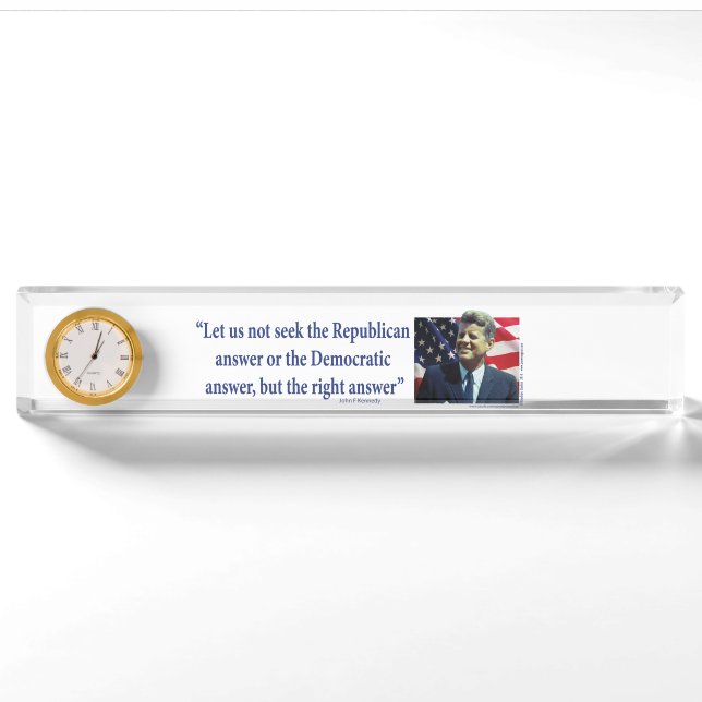 Porte-nom John F. Kennedy Citation (Devant)