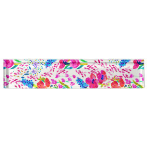 Porte-nom Joli carnet de chèques motif de fleurs d'aquarelle