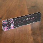 Joli Monogramme floral noir rose personnalisé