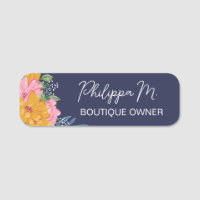 Joli nom de fleurs jaunes roses dans un script