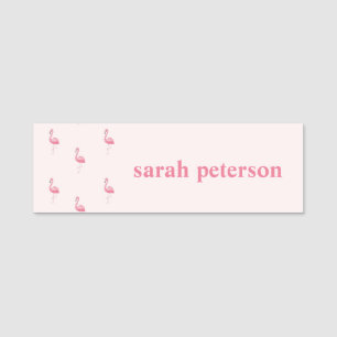 Porte-nom Joli rose flamingo nom personnalisé rose