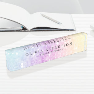 Porte-nom Jolie Parties scintillant Holographique Fille Glam
