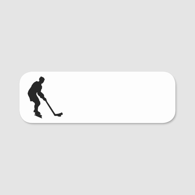 Porte-nom Joueur de hockey avec silhouette de bâton (Devant)