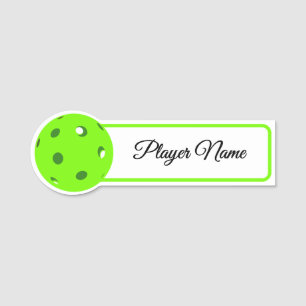 Porte-nom Joueur de Pickleball Balles Vertes Personnalisées