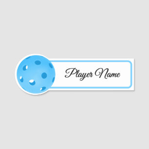 Porte-nom Joueur de Pickleball Pickleballs Bleus Personnalis