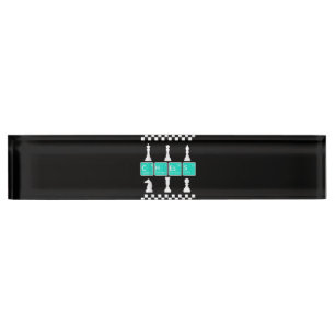Porte-nom Joueur d'échecs Lover Tableau périodique Drôle Cad