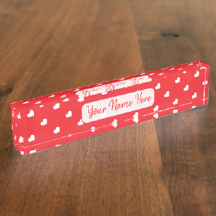 Porte-nom Joyeuse Saint-Valentin Moderne Motif d'Amour