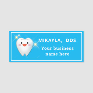 Porte-nom Joyeux dentier dentaire brillant  
