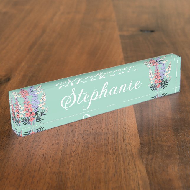 Porte-nom July Birth Flower Personalized Name  (Taille)
