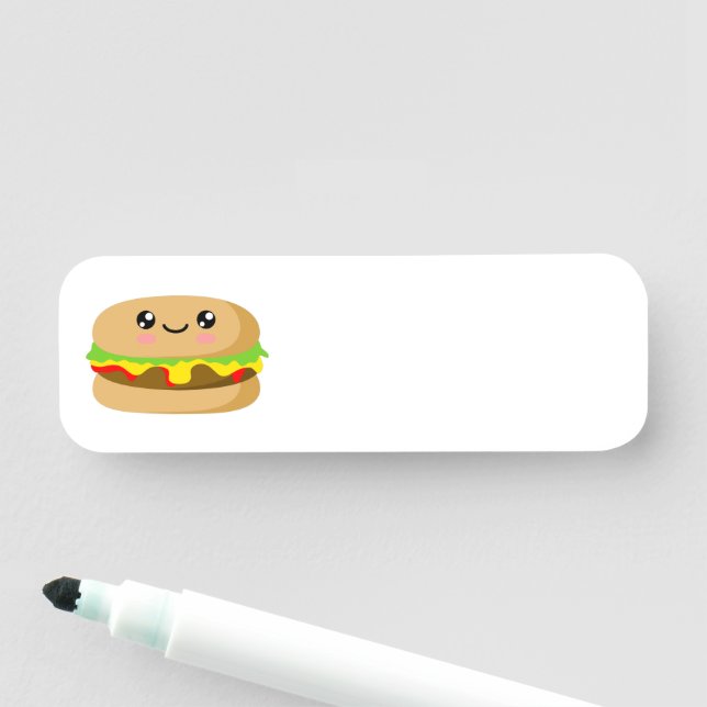 Porte-nom Kawaii Burger (En situation)