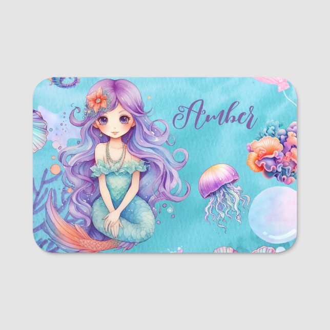 Porte-nom Kawaii Mermaid (Devant)