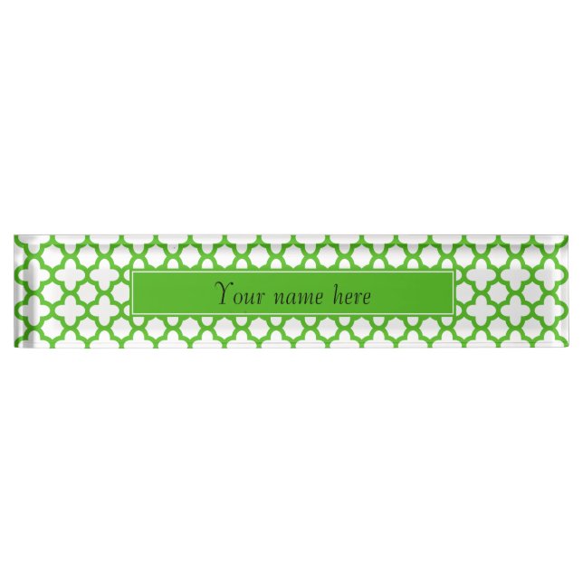 Porte-nom Kelly Green Quatrefoil Motif (Devant)