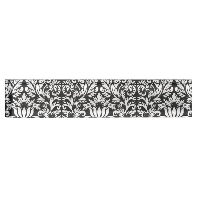 Porte-nom Lace noir blanc Damas Brocade (Devant)