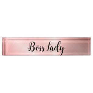 Porte-nom Lady Boss Rose Épais