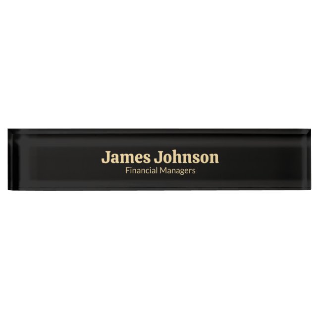 Porte-nom Lavender Black Retro Bold Serif Desk Name Plate (Devant)