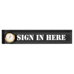 Porte-nom Le bureau "signent dedans ici" le plat de bureau
