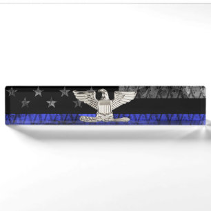 Porte-nom Le colonel Thin Blue Line Distresse