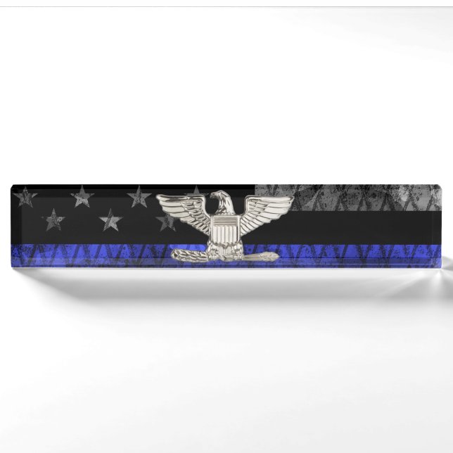 Porte-nom Le colonel Thin Blue Line Distresse (Devant)