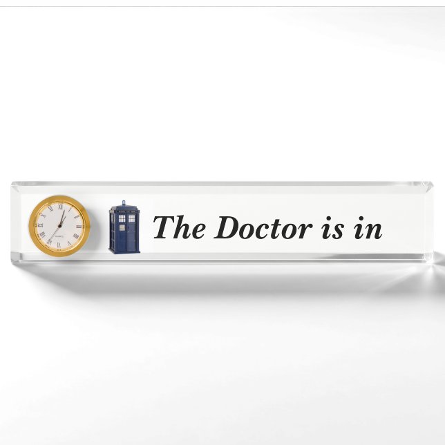 Porte-nom Le docteur est dans le signe (Devant)