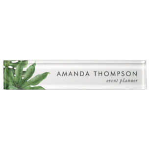 Porte-nom Le feuillage vert tropical