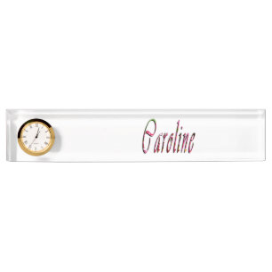 Porte-nom Le logo Floral Caroline Name,