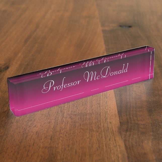 Porte-nom Le noir rose se fanent plaque signalétique faite (Taille)
