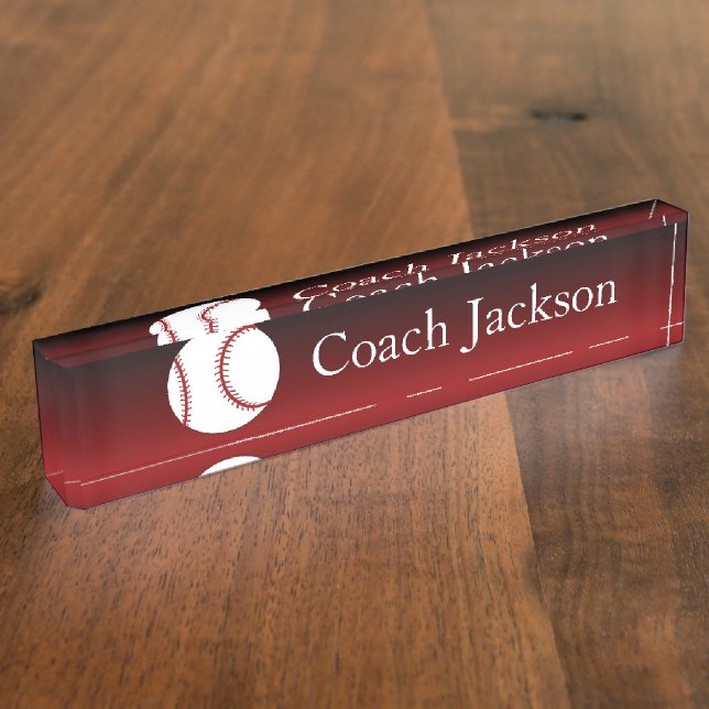 Porte-nom Le noir rouge de base-ball se fanent plaque (Taille)