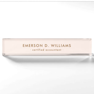 Porte-nom Le rose clair et tendance minimaliste
