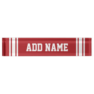 Porte-nom Le rouge folâtre le Jersey avec votre nom et