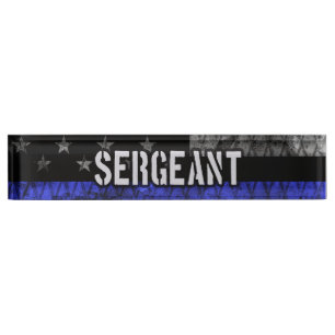 Porte-nom Le sergent Thin Blue Line Distresse