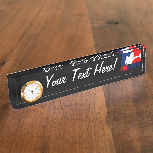 Porte-nom Le style de ligue graphique des pompiers (Taille)