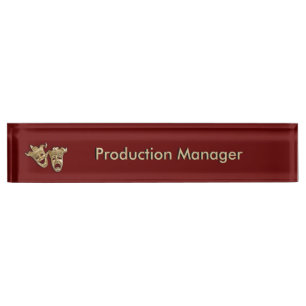 Porte-nom Le théâtre comique et tragique Masque Maroon
